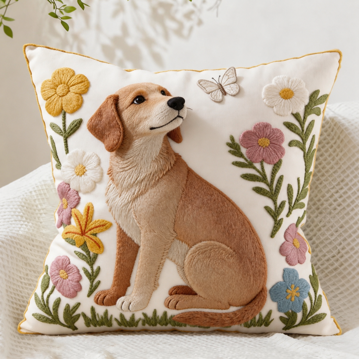 Cozeline pet and animal embroidered pillow covers