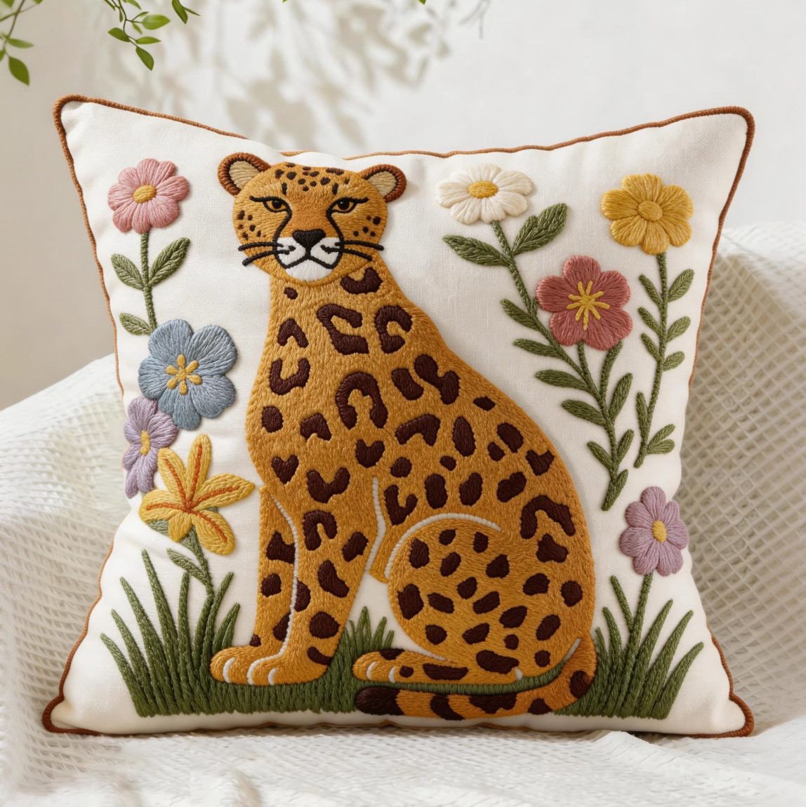 Pet and animal embroidered pillow covers